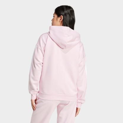 Women's adidas Essentials 3-Stripes Fleece Full-Zip Hoodie - Clear Pink/White