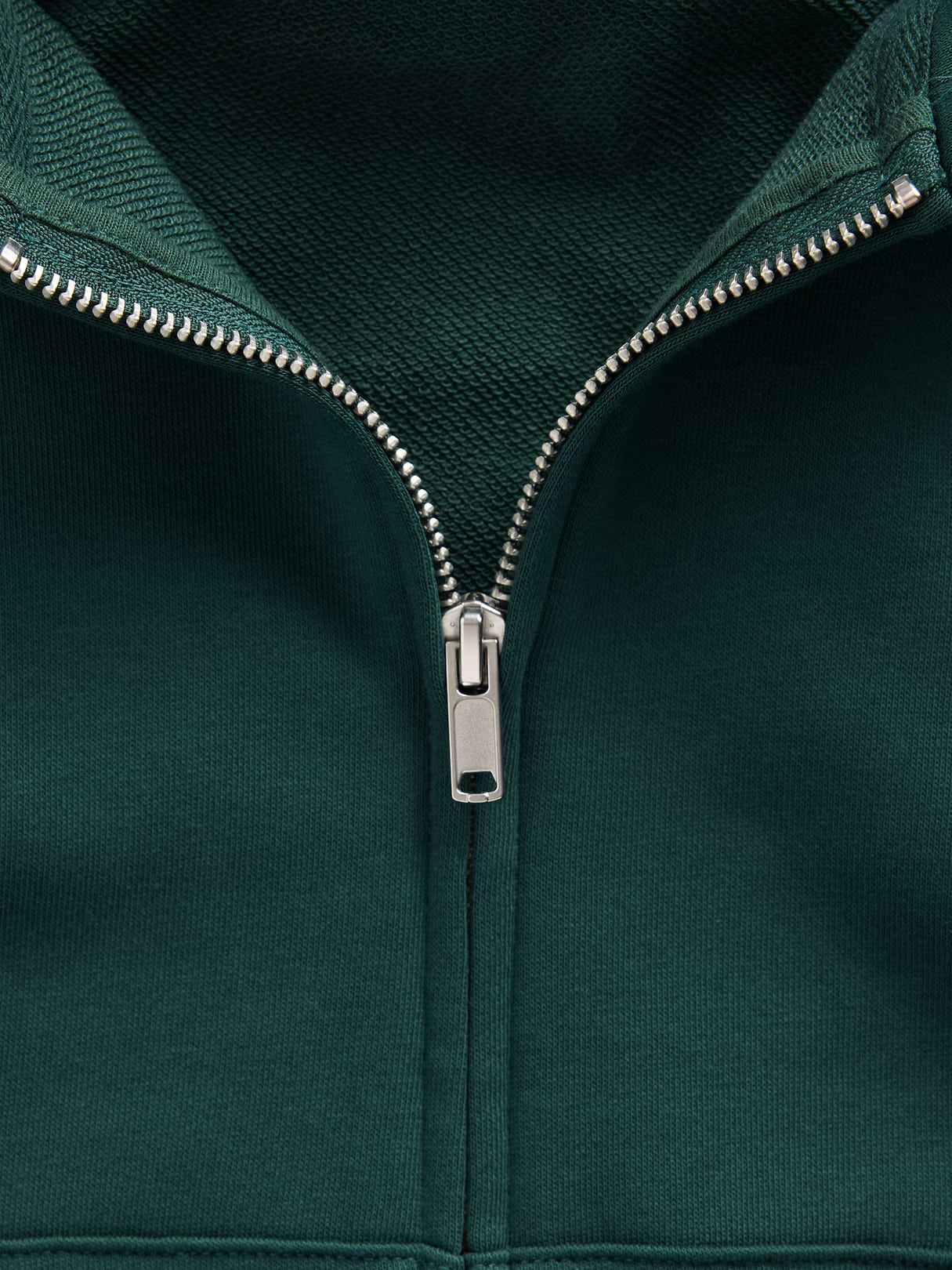 VintageSoft Terry Oversized Wedge Zip Hoodie - Dark green