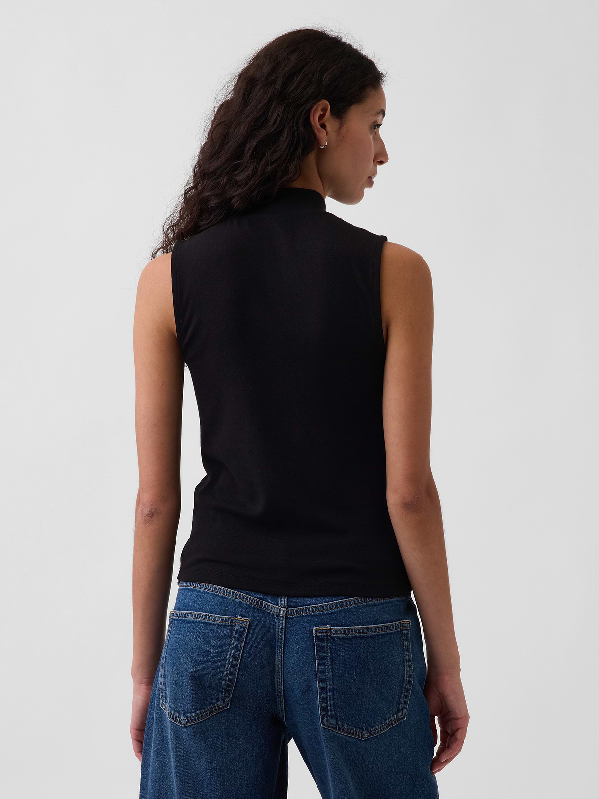 Modern Mockneck Tank Top - Black