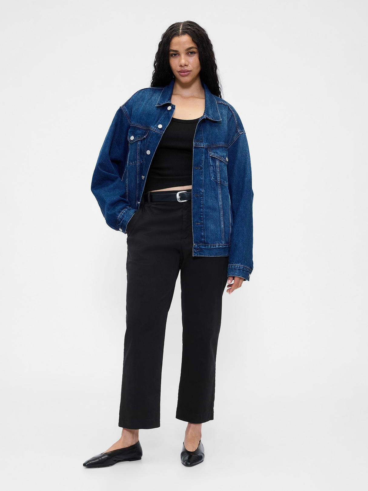 Mid Rise Khakis - Black