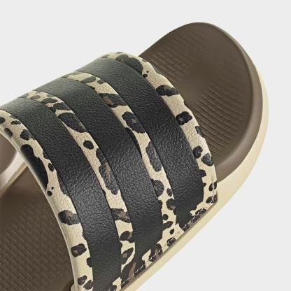 Women's adidas Adilette Comfort 2.0 Slide Sandals - Crystal Linen/Core Black/Crystal Linen - Detail shot