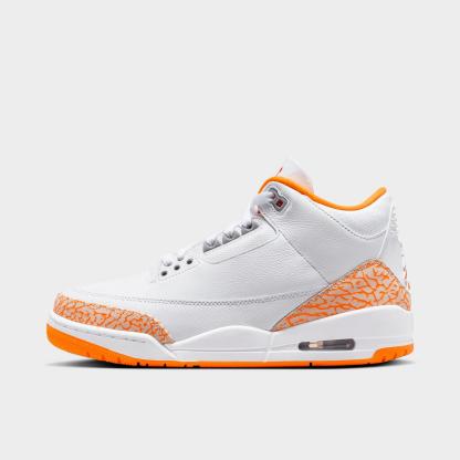 Women's Air Jordan Retro 3 Basketball Shoes - White/Cement Grey/Fire Red/Multi-Color - view 1