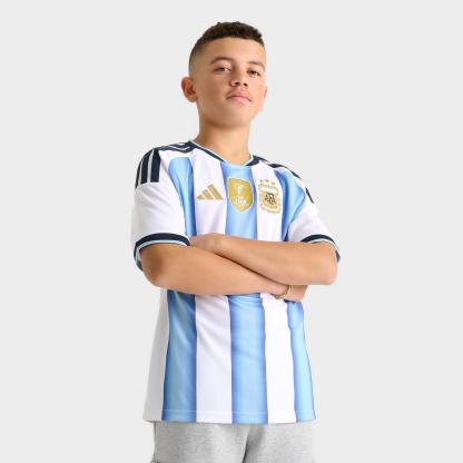Big Kids' adidas Argentina Home Replica Soccer Jersey - White/Icey Blue/Light Blue - view 1