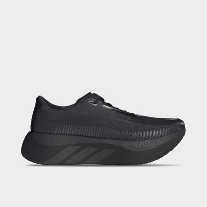Men's adidas Hyperboost Edge Running Shoes - Part 1 - Core Black/Carbon/Carbon - Left shoe facing left. Outside of the shoe.