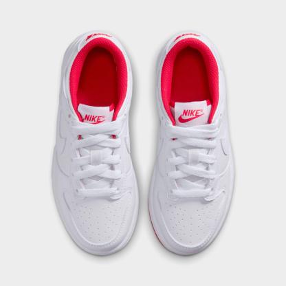 Little Kids' Nithtke Dunk Low Casual Shoes - Part 1 - White/University Red/White - Top view