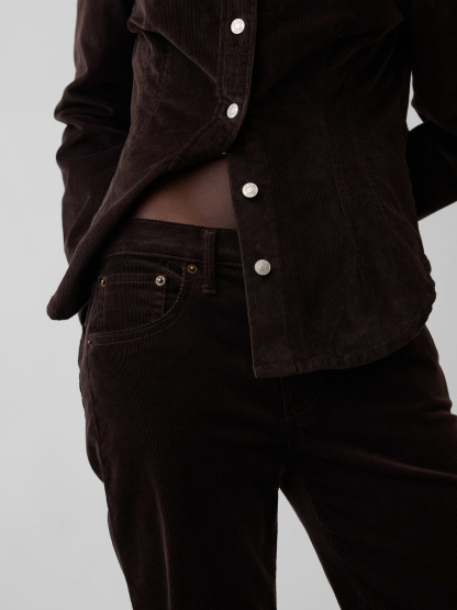 Mid Rise Relaxed Straight Jeans - Terra brown