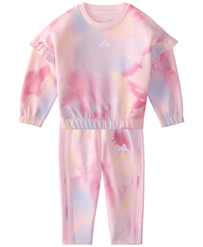 adidas Baby Girls' Long-Sleeve Sweatshirt and Pants, 2-Piece Set - Pink Multi