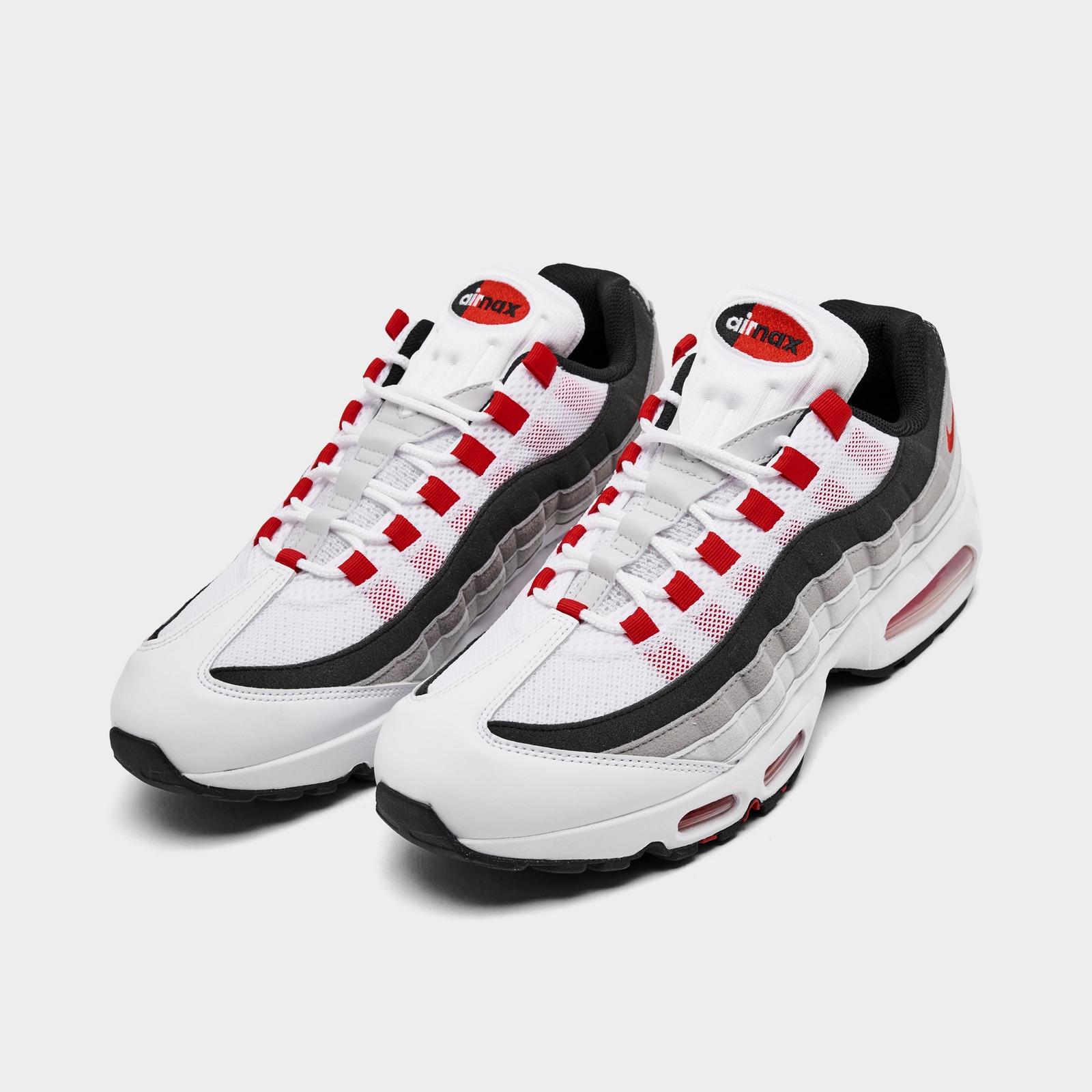 Men's Nike Air Max 95 Big Bubble Casual Shoes - White/Comet Red/Neutral Grey/Medium Grey/Black