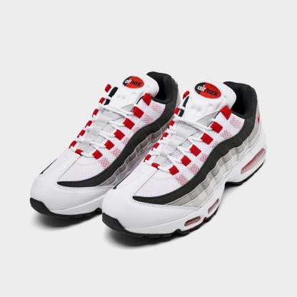 Men's Nike Air Max 95 Big Bubble Casual Shoes - White/Comet Red/Neutral Grey/Medium Grey/Black