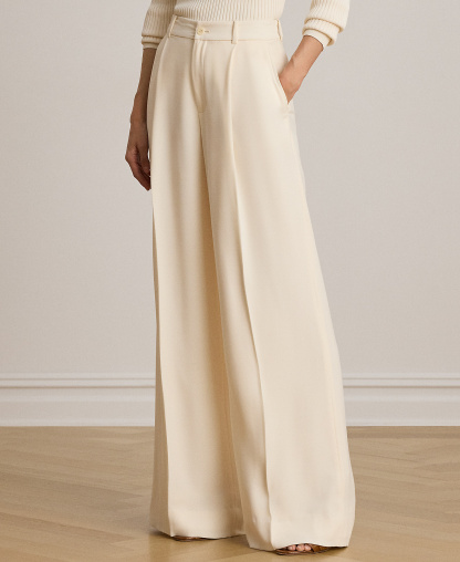 Lauren Ralph Lauren Women's High-Rise Wide-Leg Pants - Mascarpone Cream