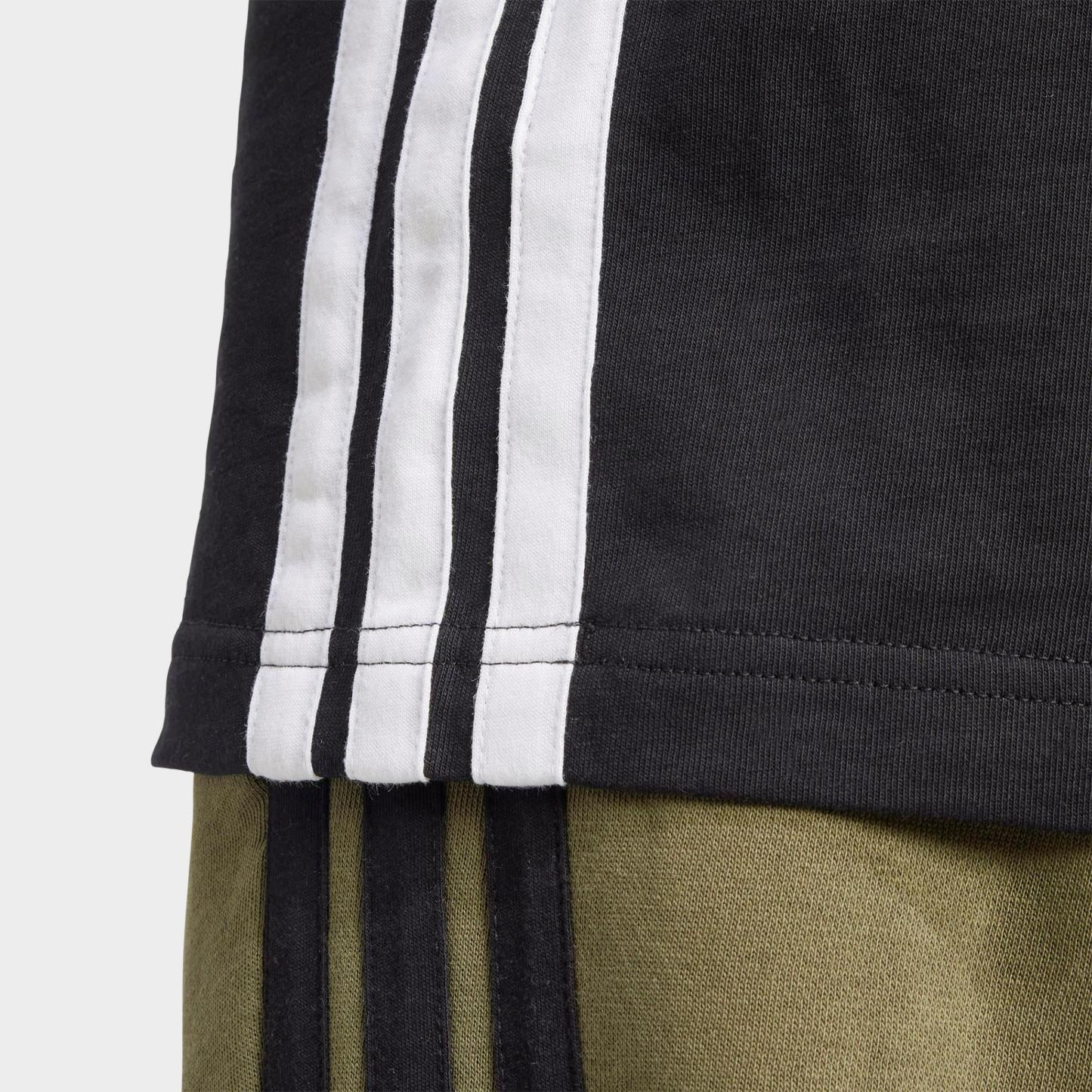 Men's adidas Essentials 3-Stripes Single-Jersey T-Shirt - Black/White