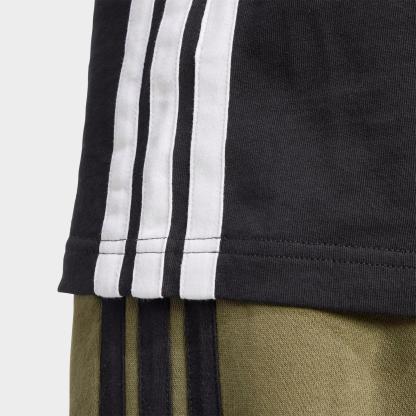 Men's adidas Essentials 3-Stripes Single-Jersey T-Shirt - Black/White