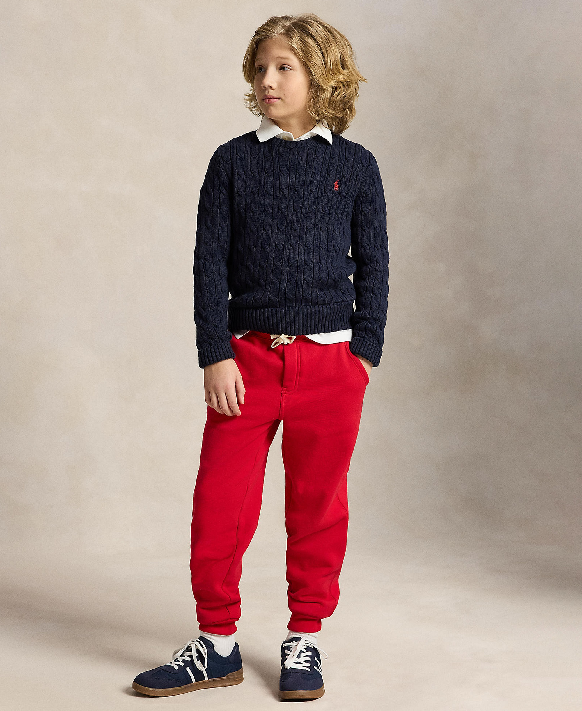 Polo Ralph Lauren Boys' 8-20 Cotton Fleece Drawstring Joggers - RL2000 Red