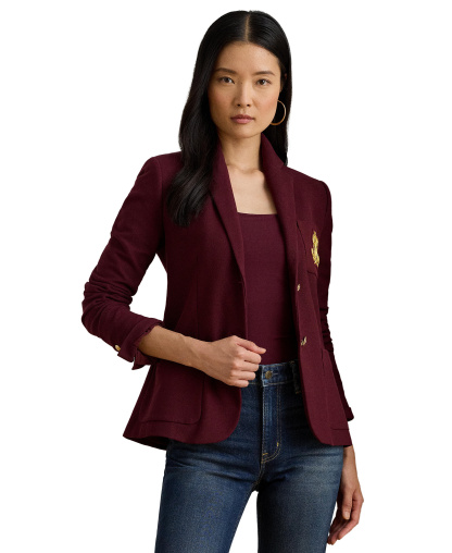 Lauren Ralph Lauren Bullion Jacquard Blazer - Dark Garnet