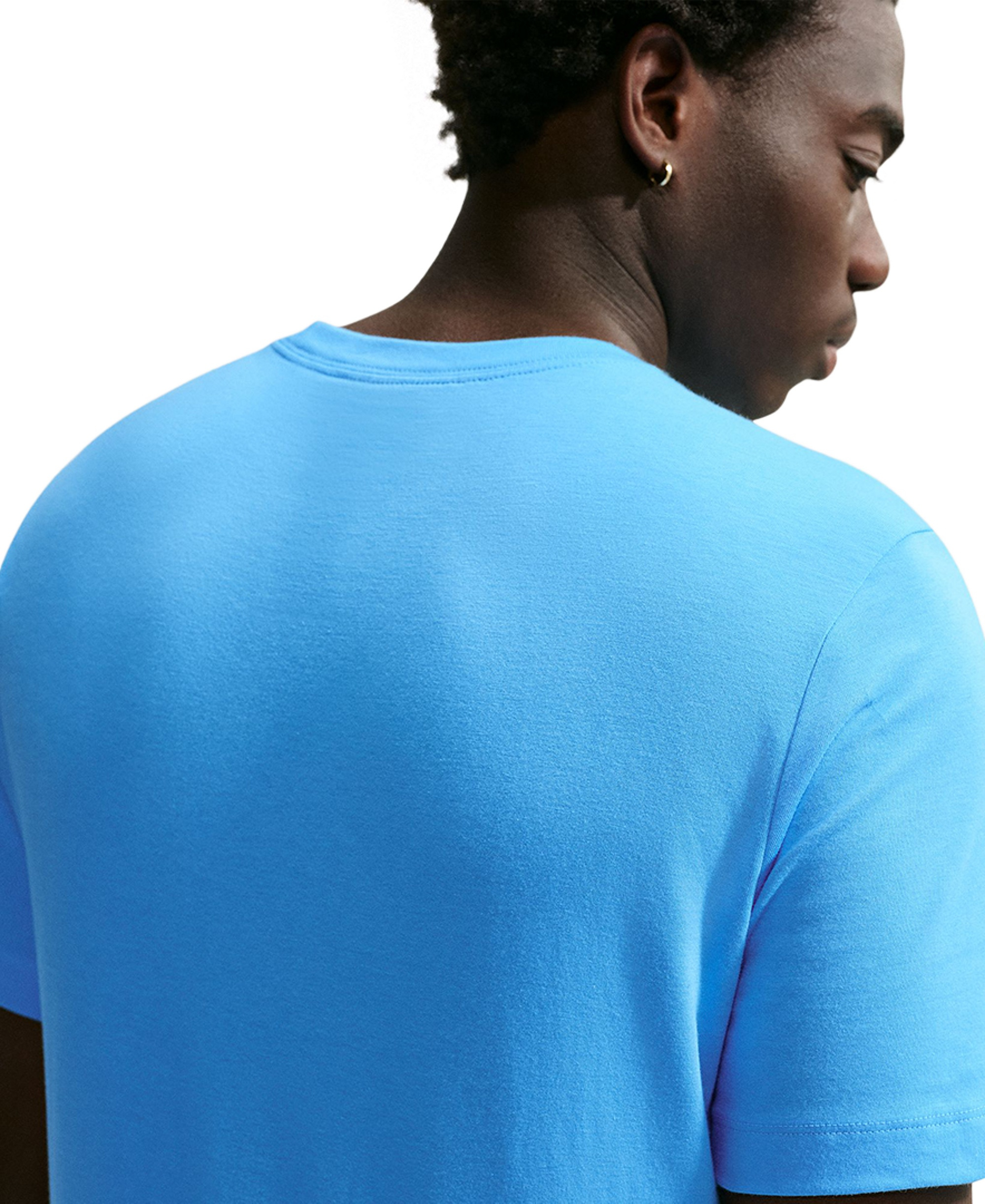 Nike Men's Sportswear Club Crewneck T-Shirt - Football Blue/Safety Orange