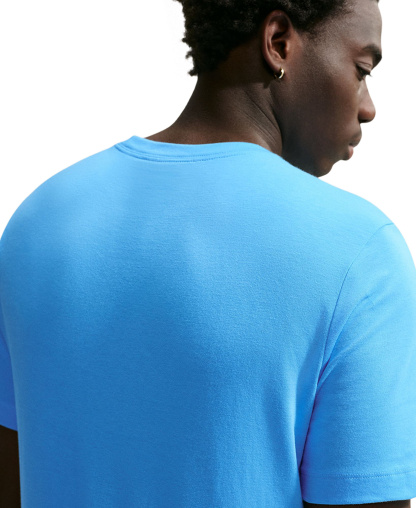 Nike Men's Sportswear Club Crewneck T-Shirt - Football Blue/Safety Orange
