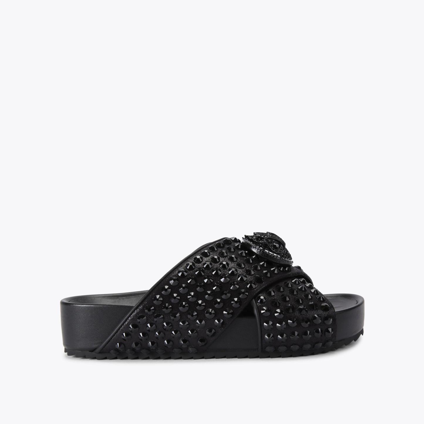 Kurt Geiger London Chelsea Drench Cross Strap Sandal - Black