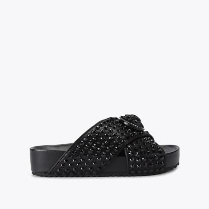 Kurt Geiger London Chelsea Drench Cross Strap Sandal - Black