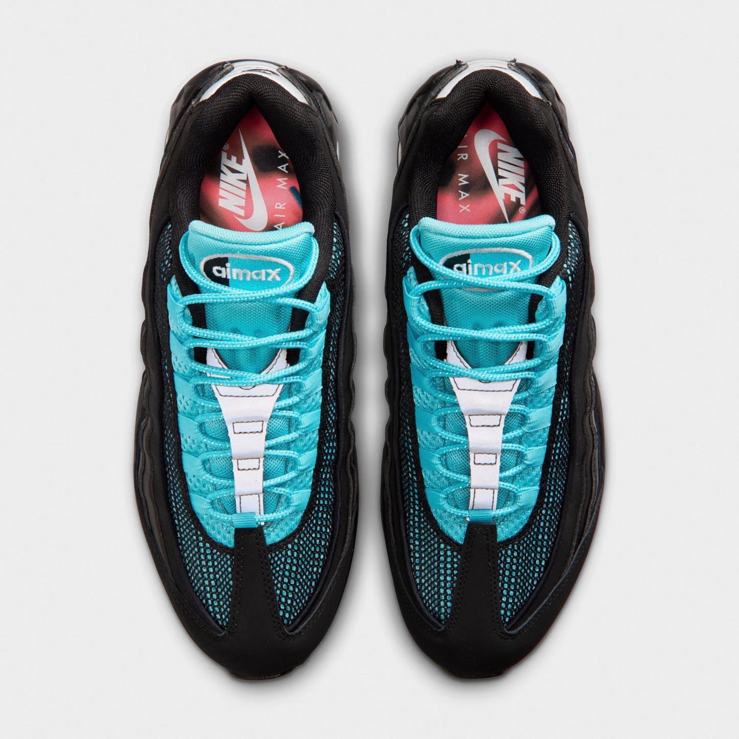 Men's Nithtke Air Max 95 Big Bubble Scorpion Casual Shoes - Part 1 - Black/Gamma Blue/Metallic Silver/Chrome - Top view