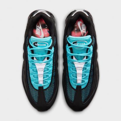 Men's Nithtke Air Max 95 Big Bubble Scorpion Casual Shoes - Part 1 - Black/Gamma Blue/Metallic Silver/Chrome - Top view