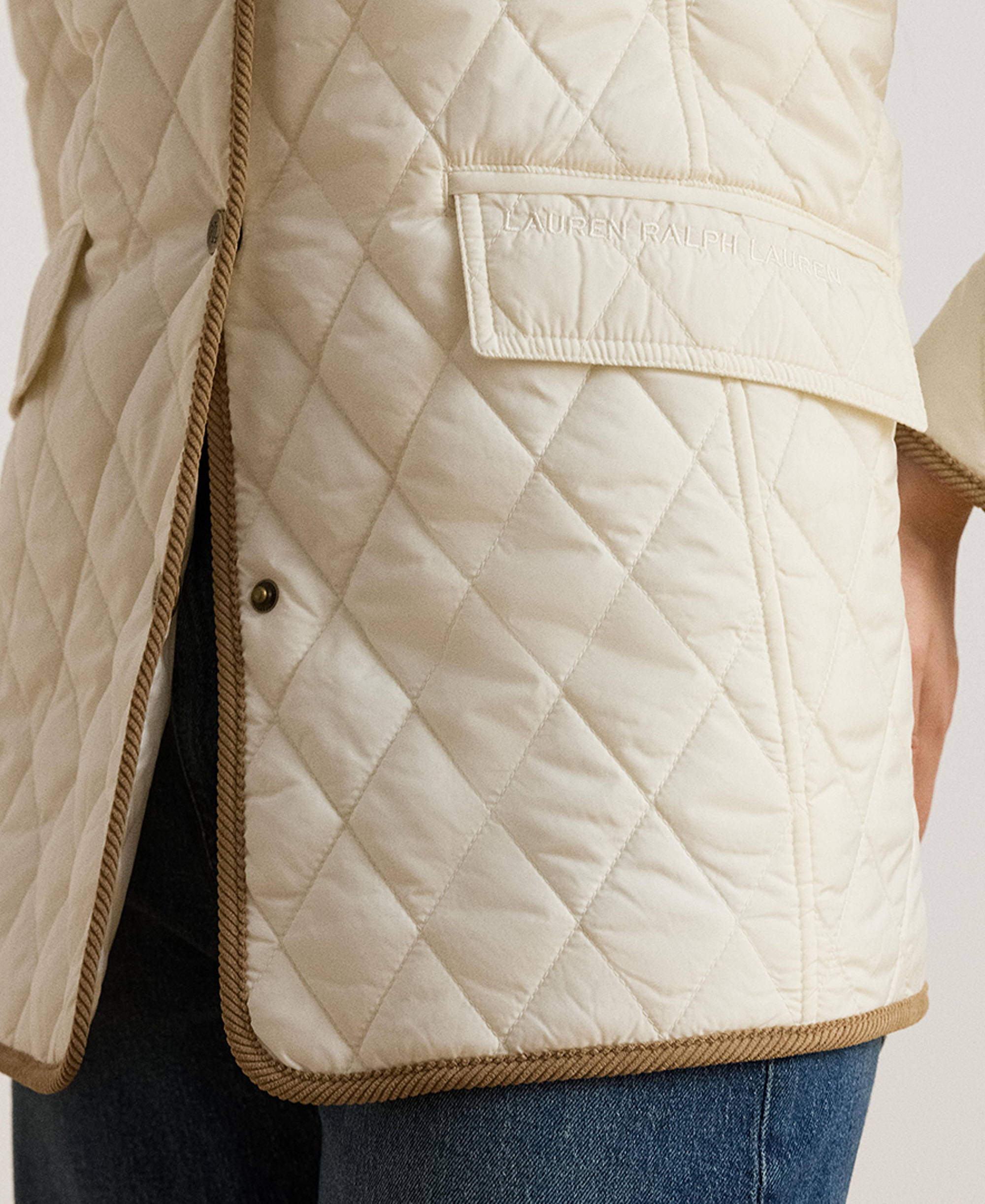Lauren Ralph Lauren Women's Crested Quilted Jacket - Cream