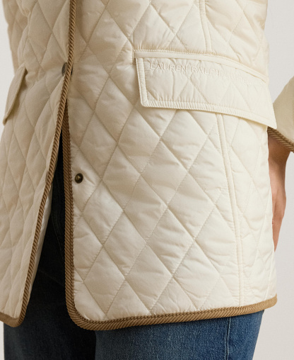 Lauren Ralph Lauren Women's Crested Quilted Jacket - Cream