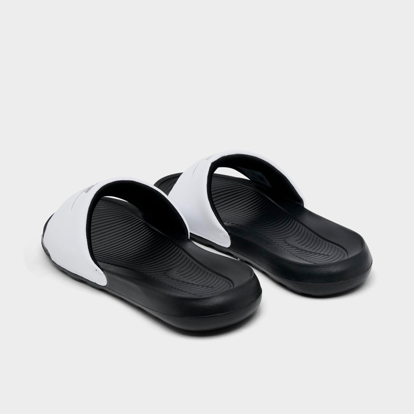 Men's Nithtke Victori One Slide Sandals - Black/White/Black - Back view