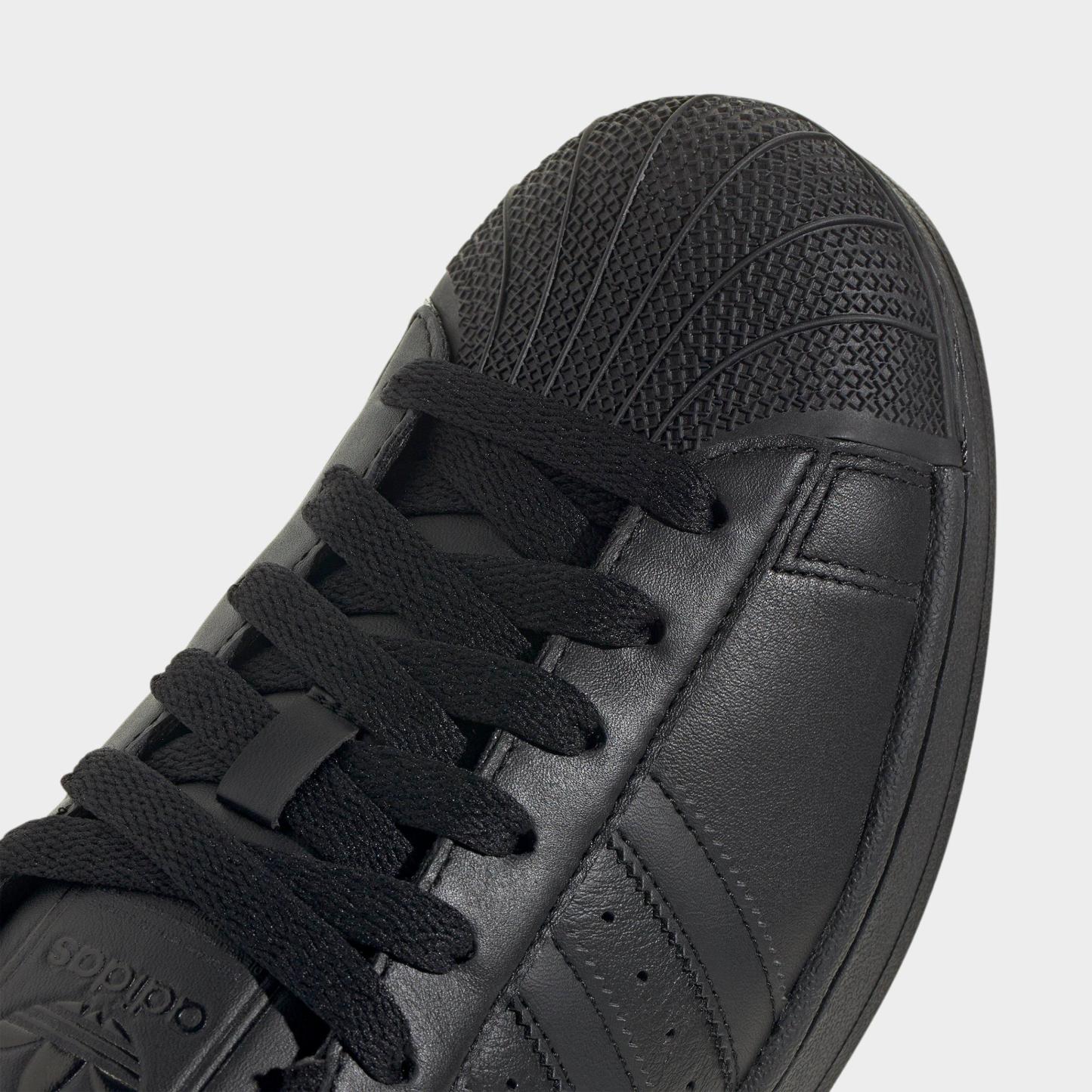 Men's adidas Originals Superstar II Casual Shoes - Part 1 - Black/Black/Black - Detail shot