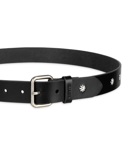 Levi's Women's Casual Floral Embroidered Belt - Black