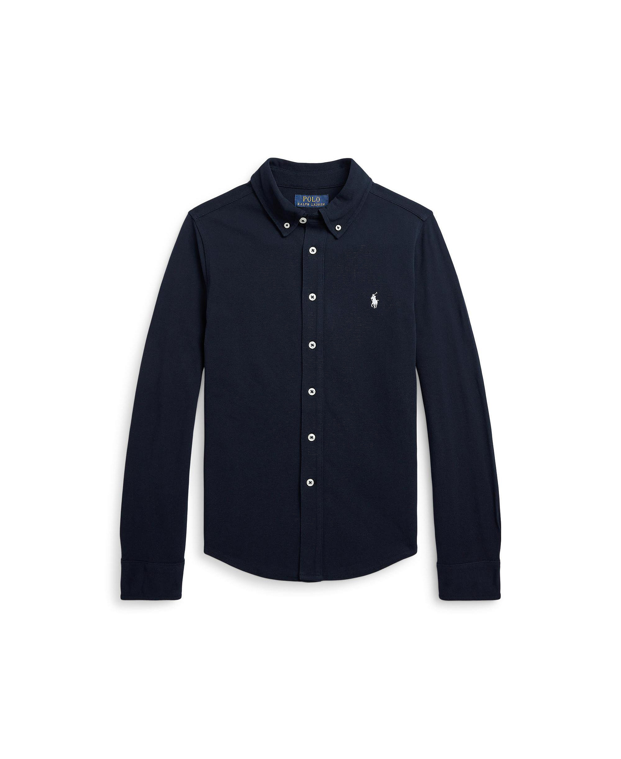 Polo Ralph Lauren Big Boys Featherweight Cotton Mesh Shirt - Aviator Navy