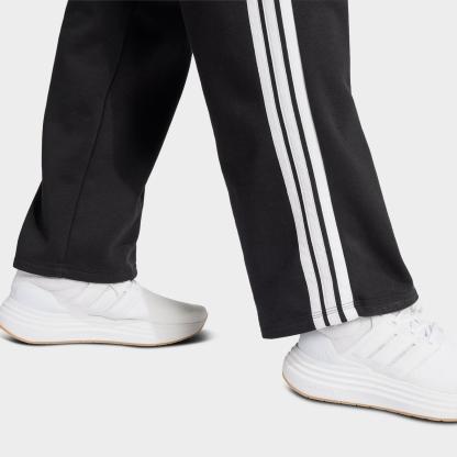 Women's adidas Essentials 3-Stripes Fleece Open Hem Pants - Black/White - view 5