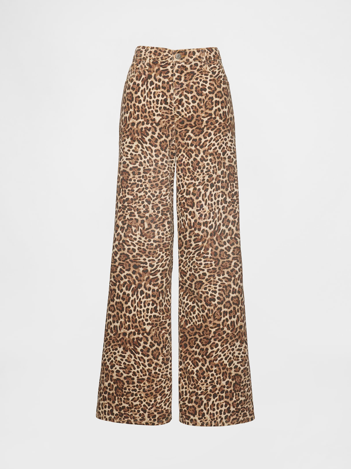 Mid Rise UltraSoft Baggy Jeans - Leopard brown