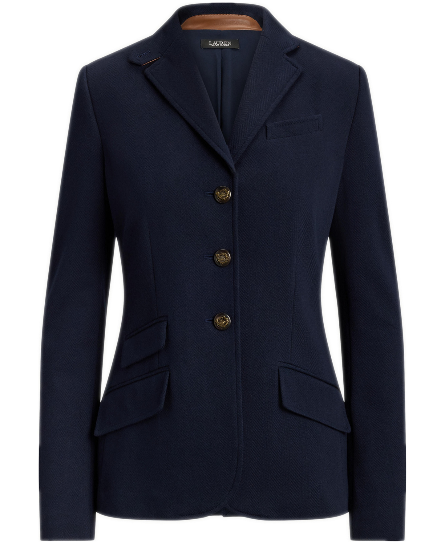 Lauren Ralph Lauren Women's Herringbone Notch Lapel Blazer - Lauren Navy