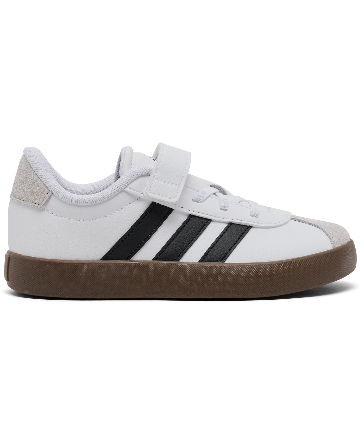 adidas Little Kids VL Court 3.0 Fastening Strap Casual Sneakers from Finish Line - White, Black