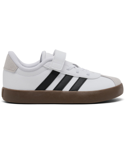 adidas Little Kids VL Court 3.0 Fastening Strap Casual Sneakers from Finish Line - White, Black