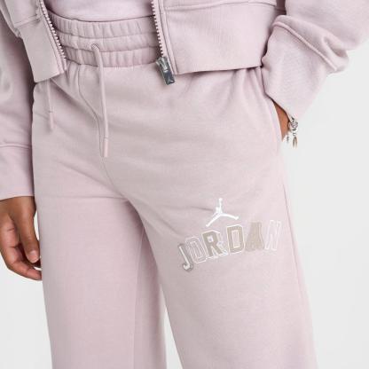 Girls' Big Kids' Jordan Wide Leg Fleece Pants - Particle Rose - view 5