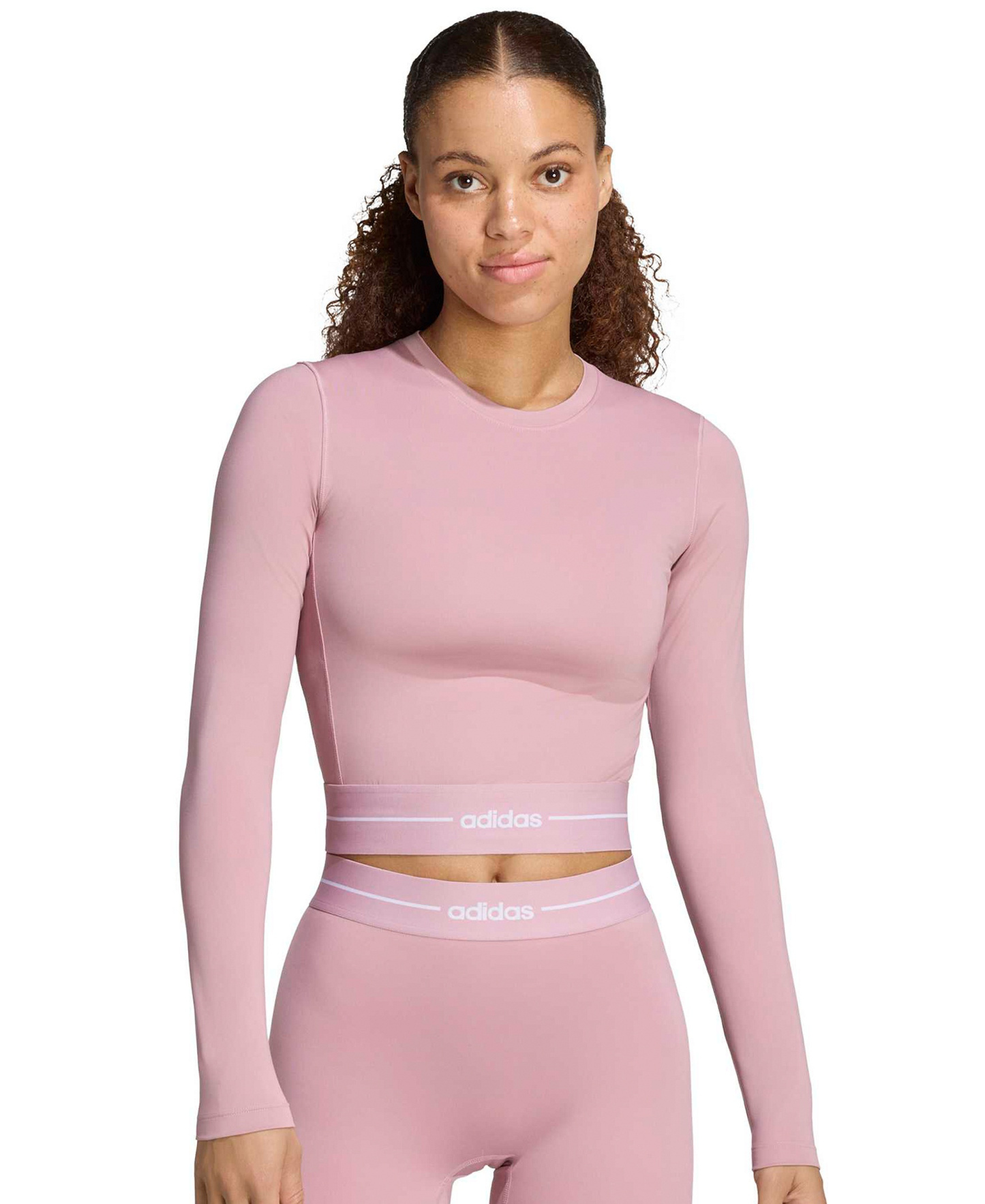 adidas Women's Hyperglam Cropped Training T-Shirt - Magic Mauve