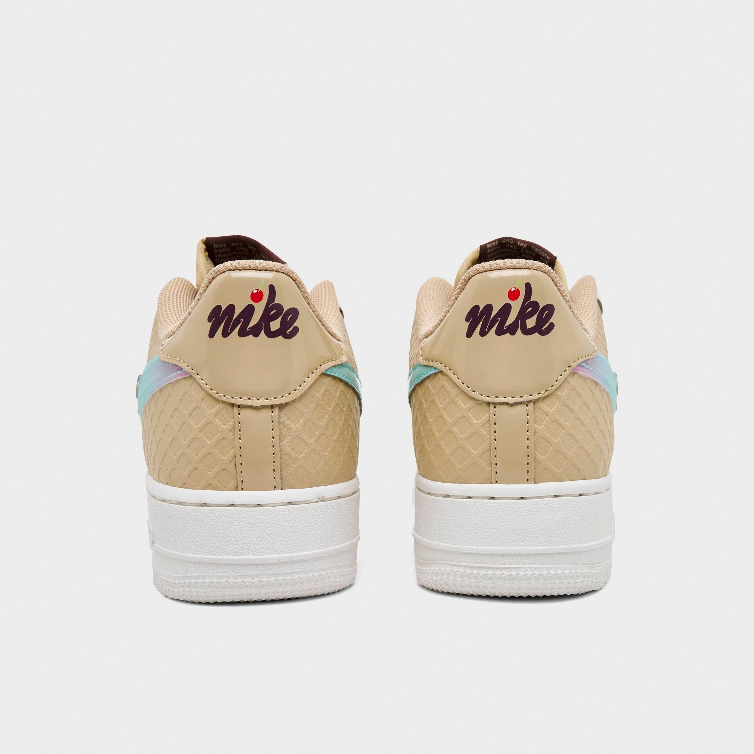 Big Kids' Nithtke Air Force 1 Low Casual Shoes - Sail/Multicolor/Sesame/Lemon Venom/Bleached Turquoise/Chile Red - Back view