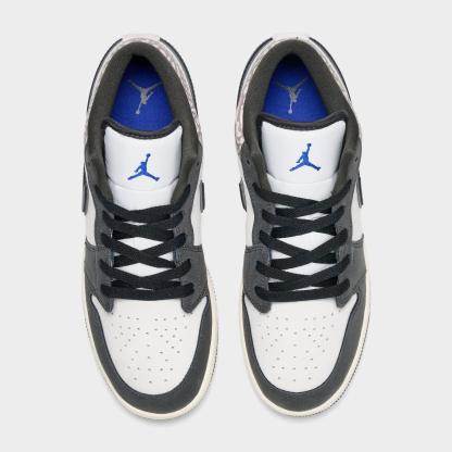Big Kids' Air Jordan Retro 1 Low OG SE Casual Shoes - Sail/Infrared/Deep Pewter - view 5