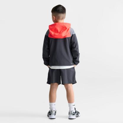 Little Kids' Nike Windrunner Jacket and Shorts Set - Dark Smoke Grey/Red