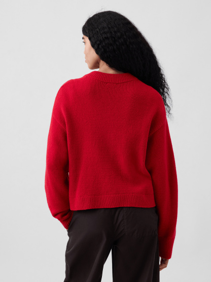 CashSoft Oversized Chunky Cardigan - Modern red