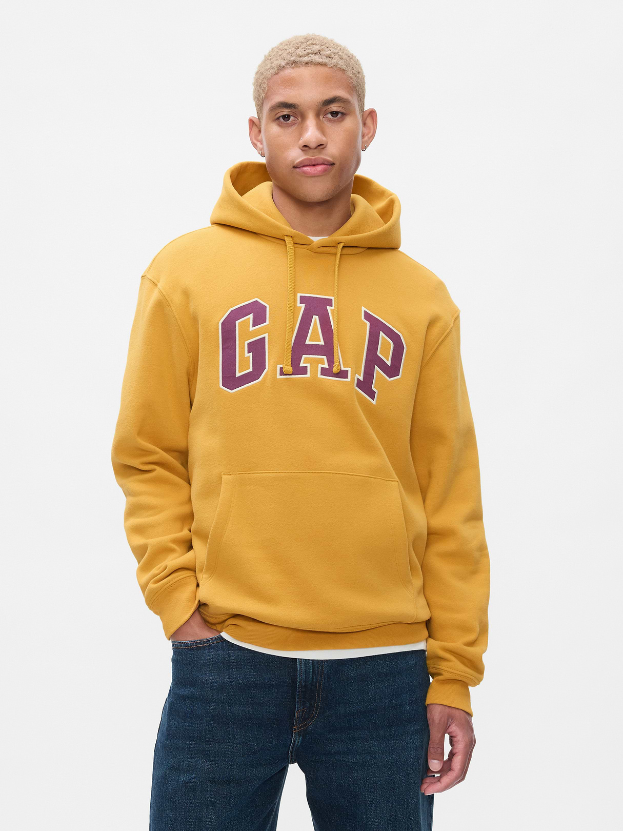Adult VintageSoft Arch Logo Hoodie - Honey