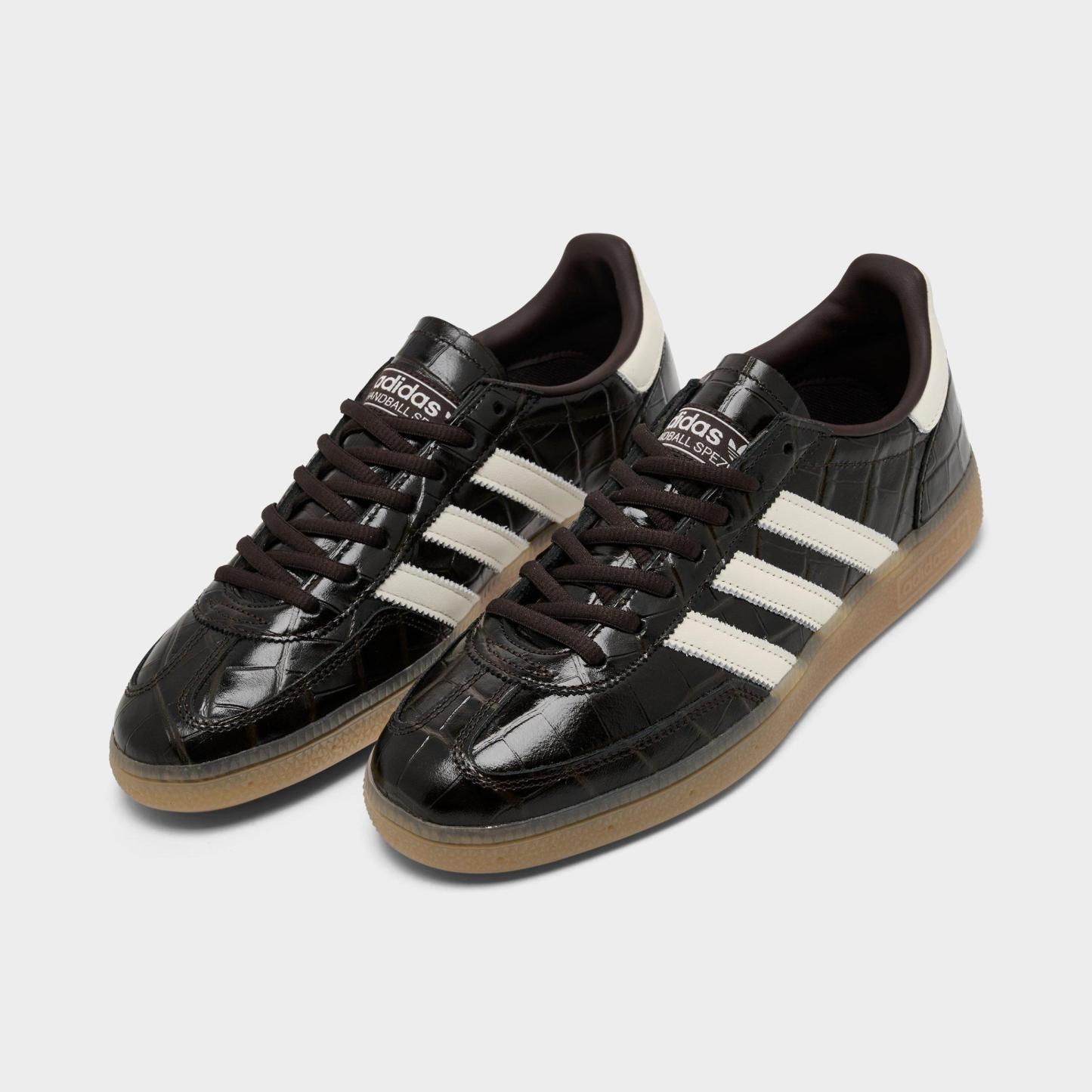 Women's adidas Originals Handball Spezial Casual Shoes - Part 4 - Chocolate Brown/Pearl - Both shoes facing left