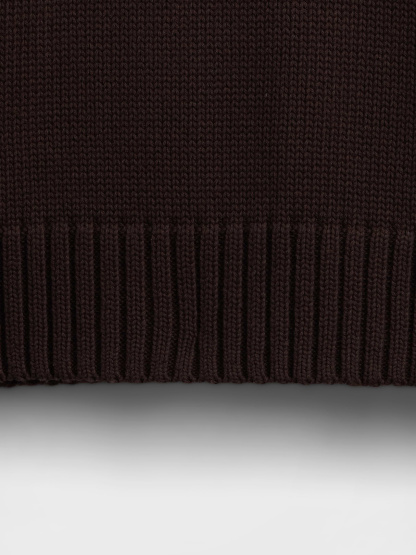 100% Cotton Oversized Crop Sweater - Terra brown