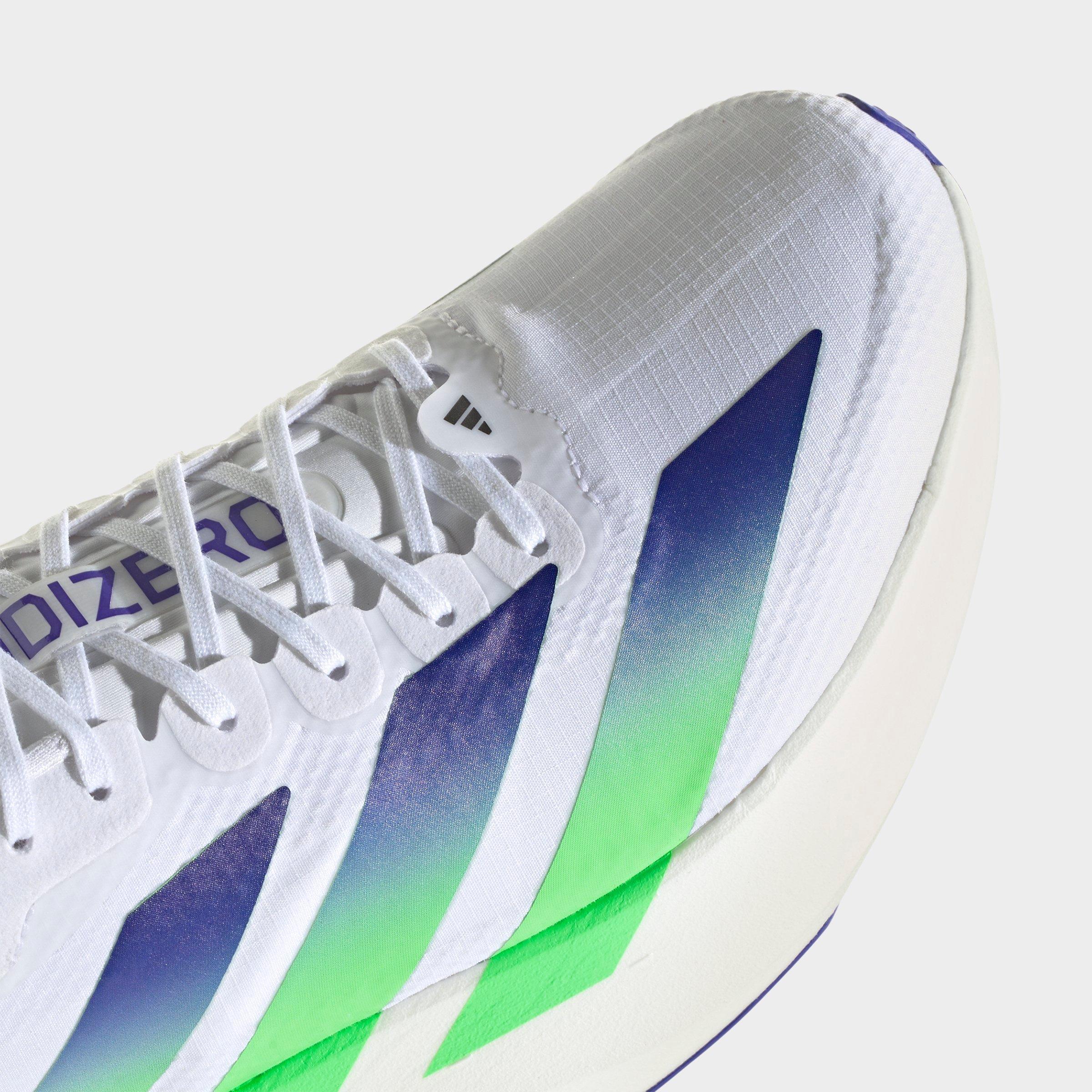 Men's adidas Adizero EVO SL Woven Running Shoes - Part 1 - Cloud White/Beam Green/Core White - Detail shot