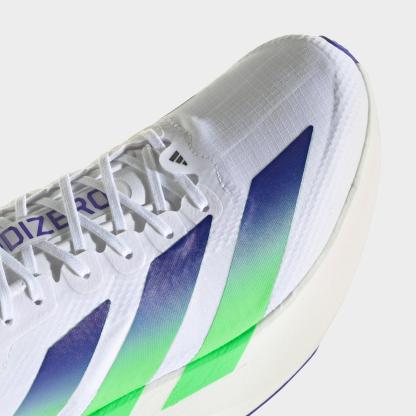 Men's adidas Adizero EVO SL Woven Running Shoes - Part 1 - Cloud White/Beam Green/Core White - Detail shot