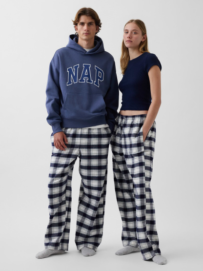 Adult Softest Flannel PJ Pants - Navy plaid