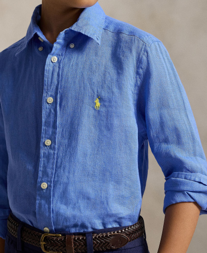 Polo Ralph Lauren Boys' 8-20 Linen Shirt - HARBOR ISLAND BLUE