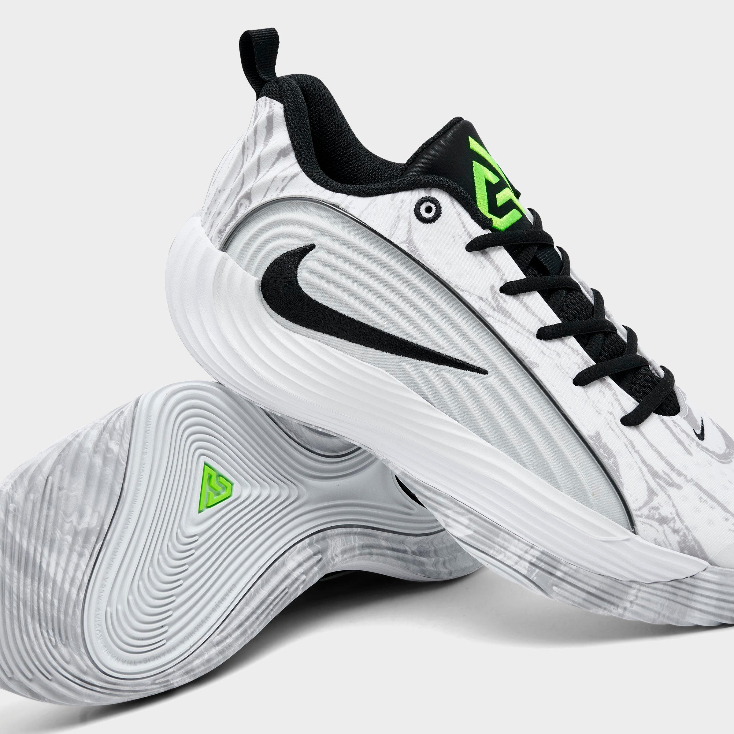 Men's Nithtke Giannis Immortality 5 Basketball Shoes - Part 1 - White/Off White/Light Smoke Grey/Metallic Silver - Detail shot