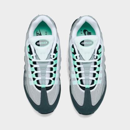 Women's Nithtke Air Max 95 Big Bubble Casual Shoes - Part 2 - Black/White/Medium Grey/Fresh Mint - Top view